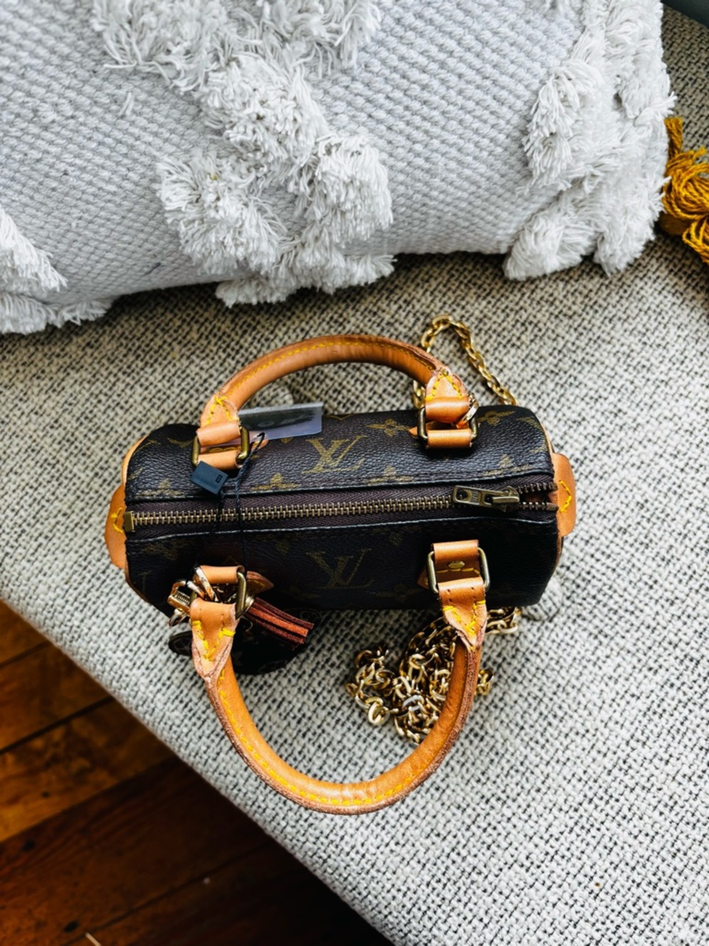 Louis Vuitton Brown Monogram Mini Alma-Style Crossbody with Gold Chain - Picture 5 of 7